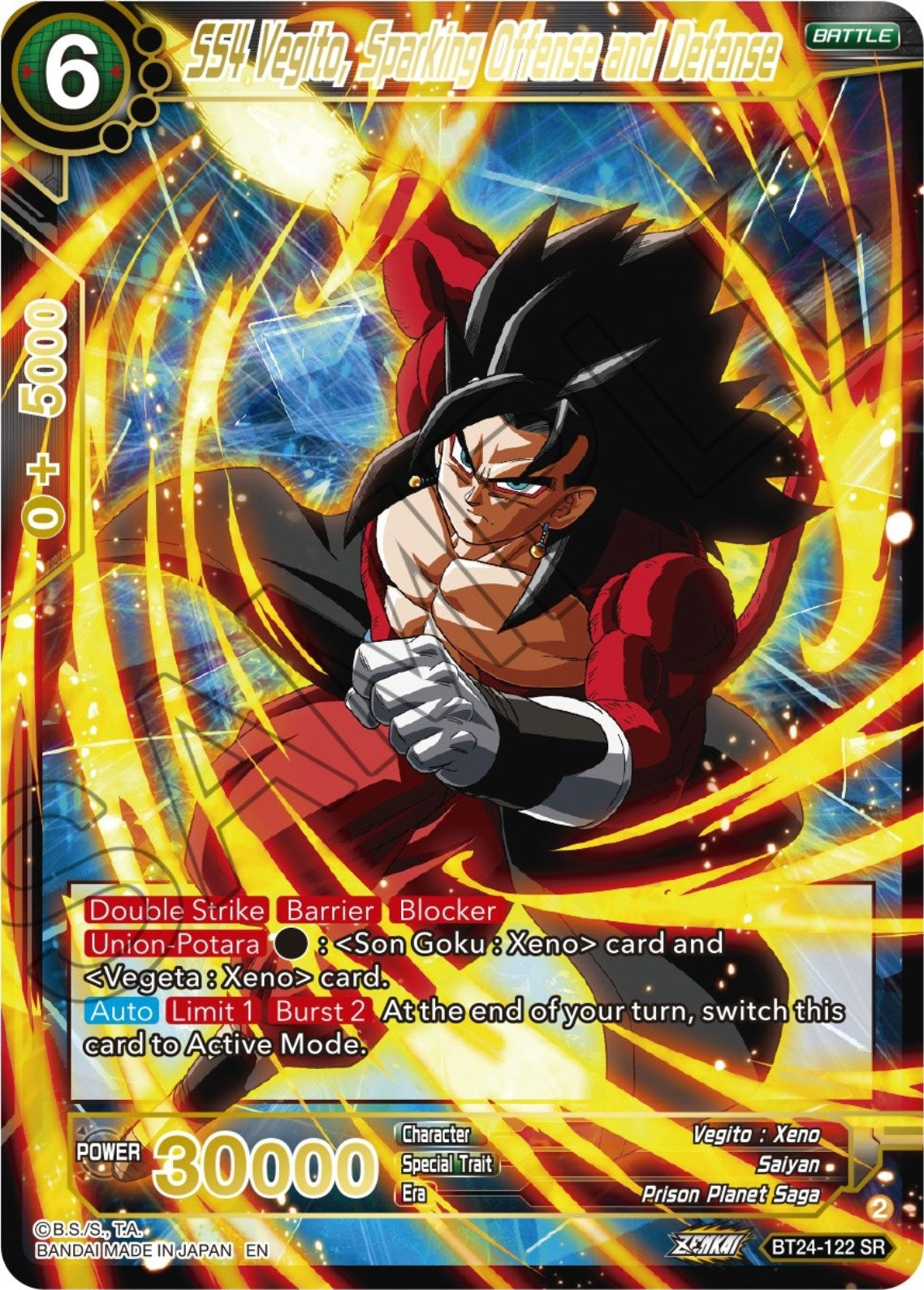 Image for SS4 Vegito, Sparking Offense and Defense (BT24-122) (BT24) - Dragon Ball Super: Masters