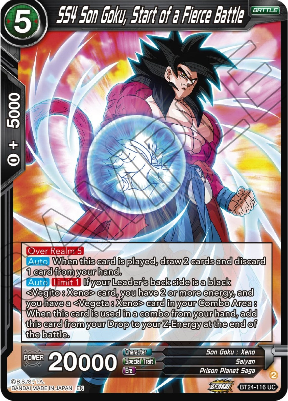 Image for SS4 Son Goku, Start of a Fierce Battle (BT24-116) (BT24) - Dragon Ball Super: Masters
