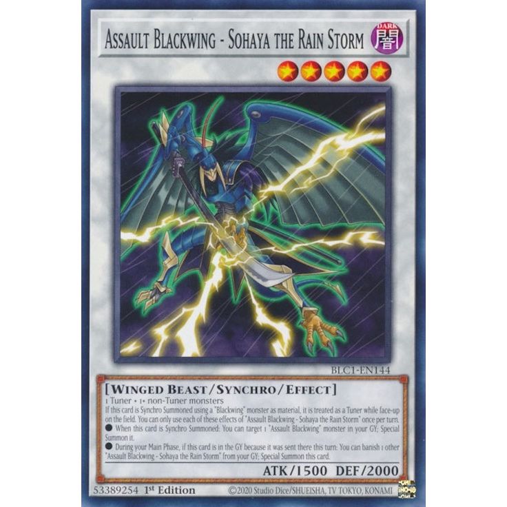 Image for Assault Blackwing - Sohaya the Rain Storm (BLC1-EN144) (BLC1) - YuGiOh