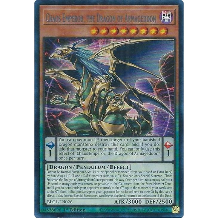 Image for Chaos Emperor, the Dragon of Armageddon (Silver) (BLC1-EN026) (BLC1) - YuGiOh