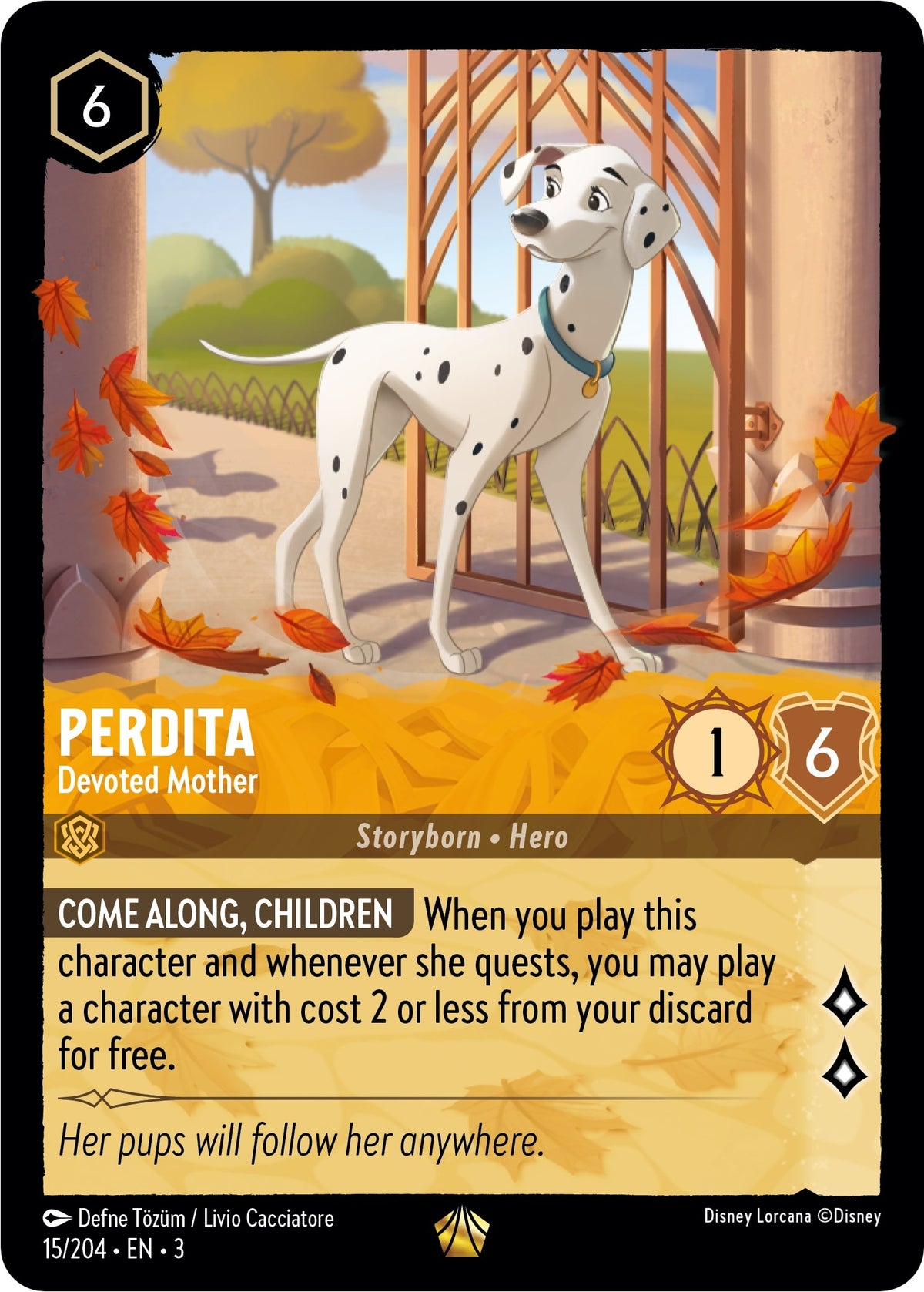 Image for Perdita - Devoted Mother (15/204) (3) - Disney Lorcana