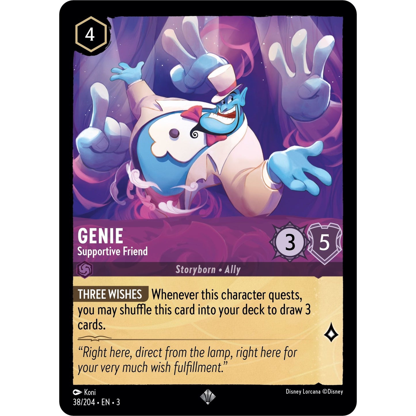 Image for Genie - Supportive Friend (38/204) (3) - Disney Lorcana