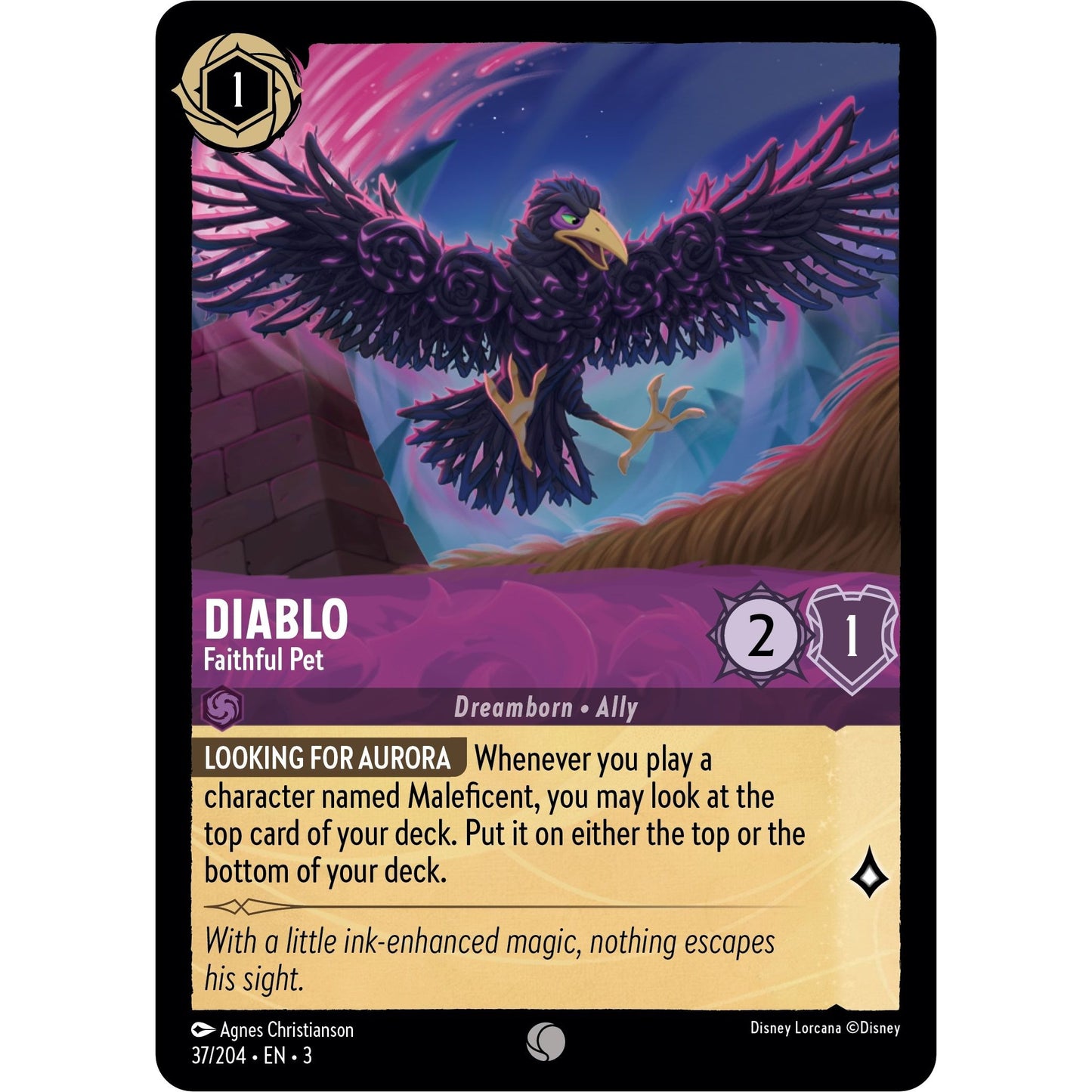 Image for Diablo - Faithful Pet (37/204) (3) - Disney Lorcana