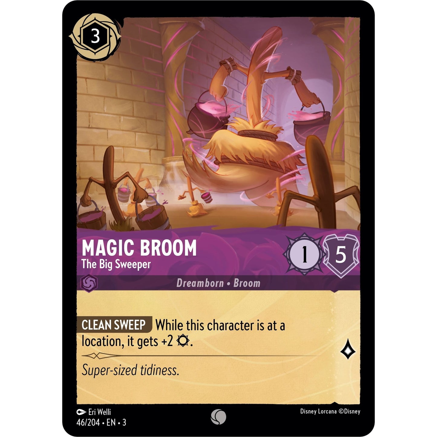 Image for Magic Broom - The Big Sweeper (46/204) (3) - Disney Lorcana