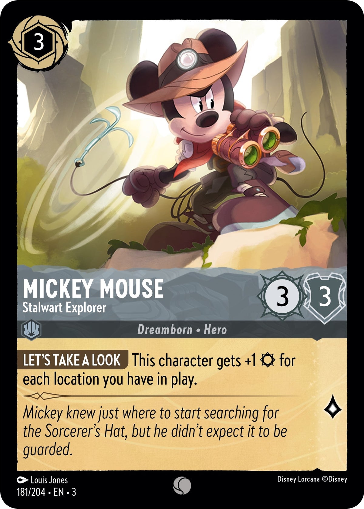 Image for Mickey Mouse - Stalwart Explorer (181/204) (3) - Disney Lorcana