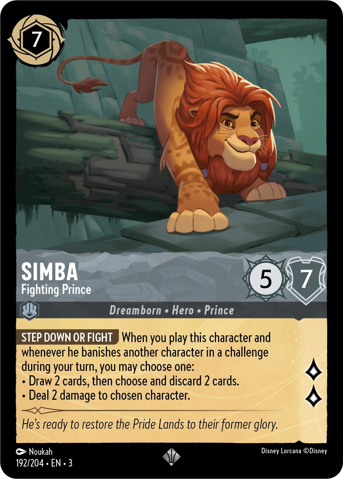 Image for Simba - Fighting Prince (192/204) (3) - Disney Lorcana
