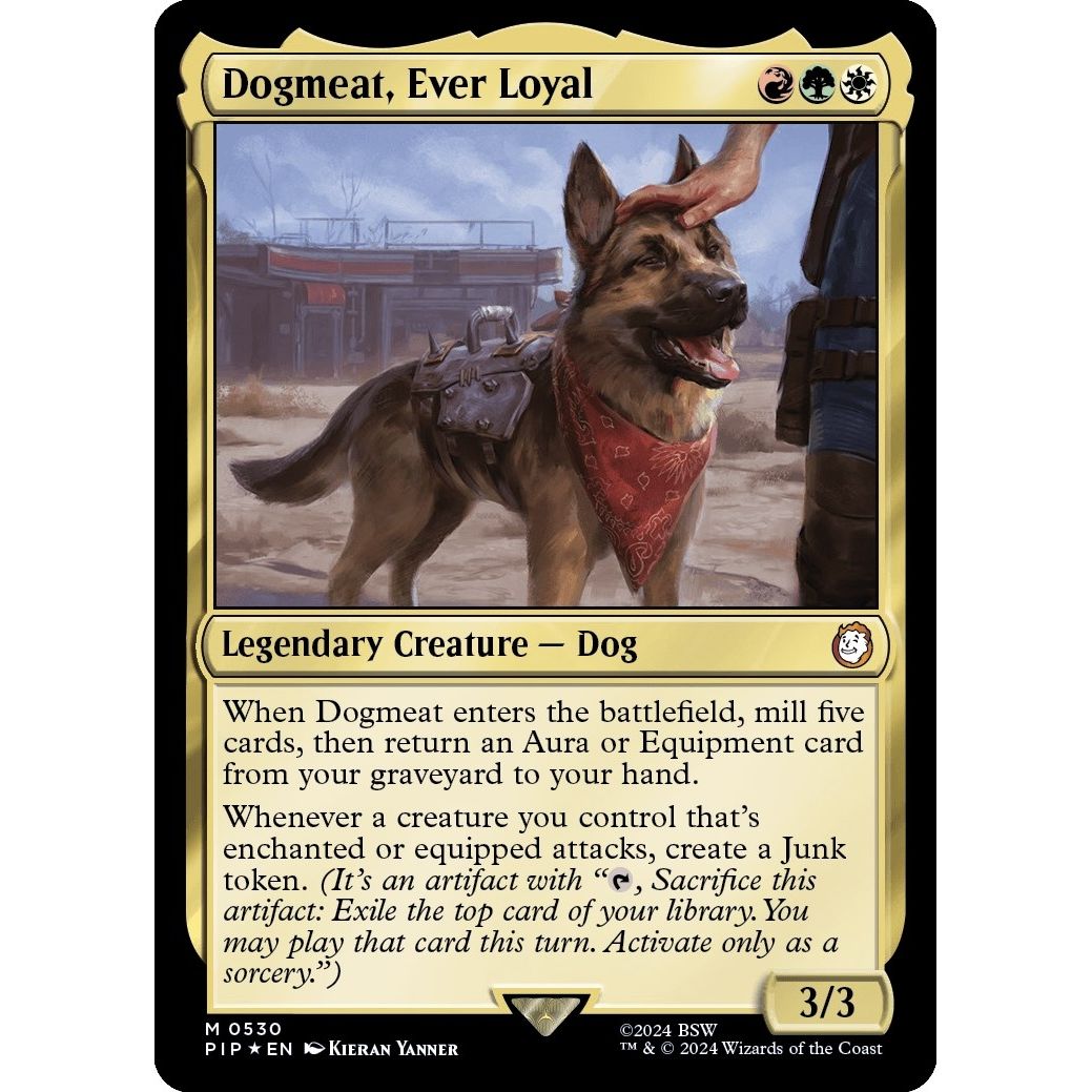 Image for Dogmeat, Ever Loyal (Surge Foil) (530) (PIP) - Magic: The Gathering