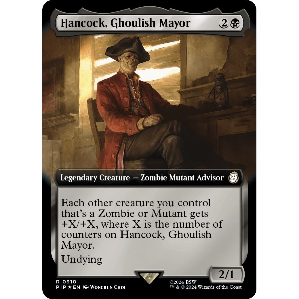 Image for Hancock, Ghoulish Mayor (Extended Art) (Surge Foil) (910) (PIP) - Magic: The Gathering