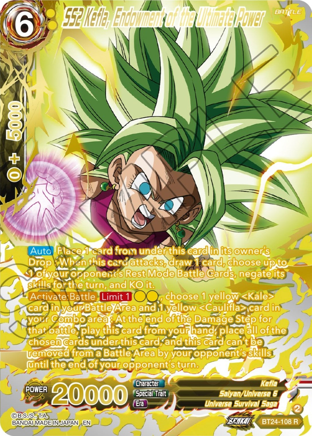 Image for SS2 Kefla, Endowment of the Ultimate Power (Collector Booster Gold) (BT24-108) (BT24) - Dragon Ball Super: Masters