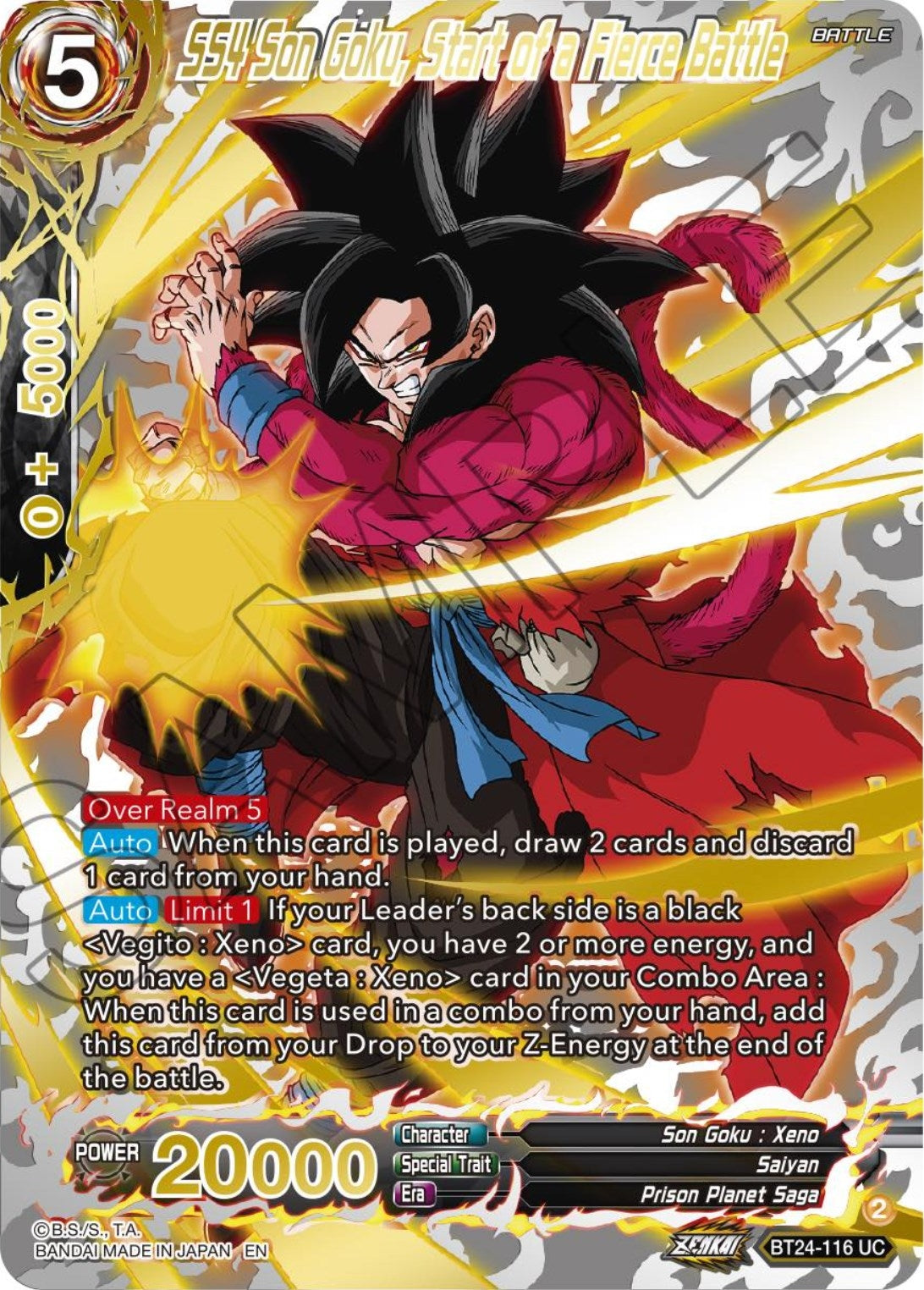 Image for SS4 Son Goku, Start of a Fierce Battle (Collector Booster Gold) (BT24-116) (BT24) - Dragon Ball Super: Masters