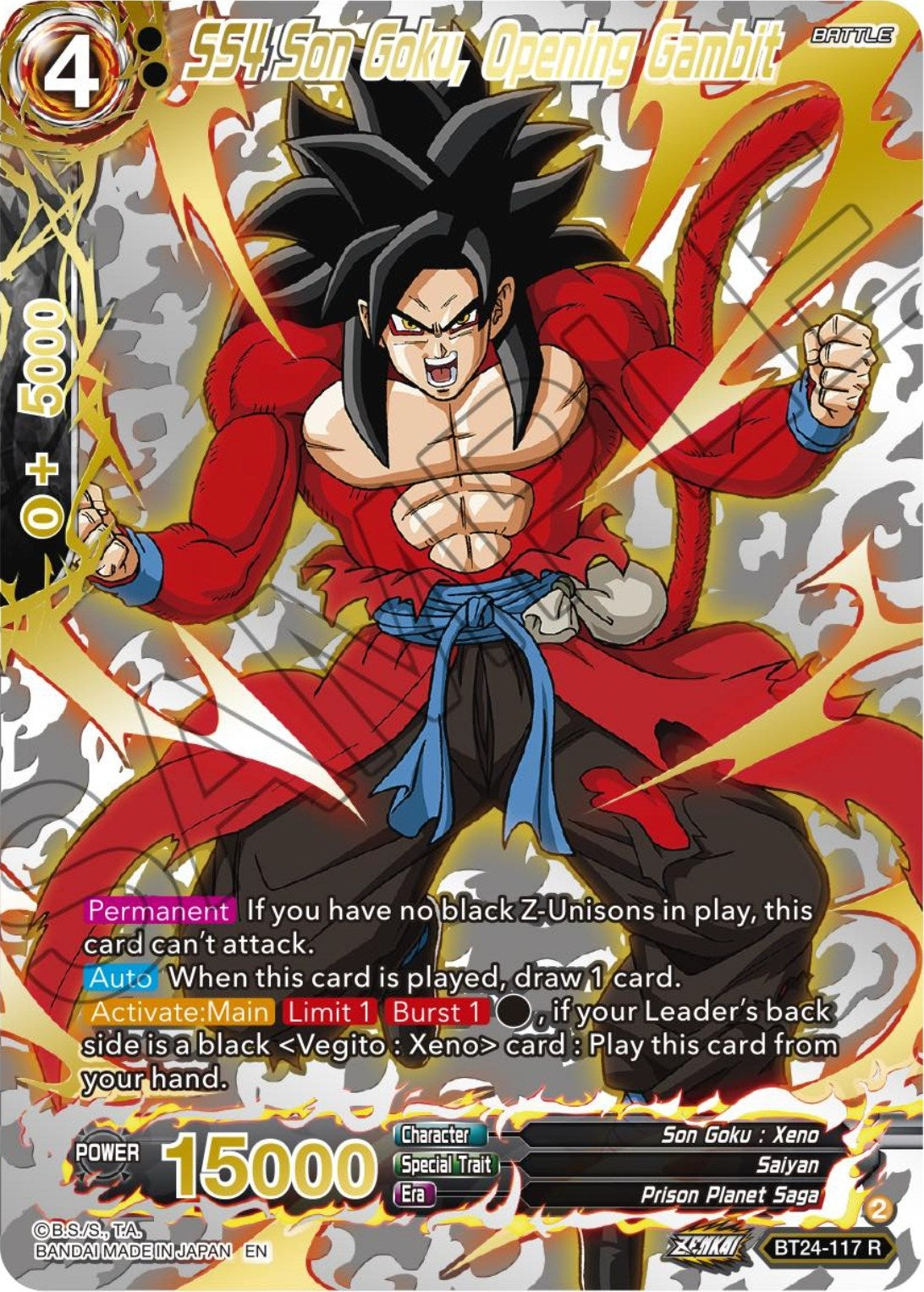 Image for SS4 Son Goku, Opening Gambit (Collector Booster Gold) (BT24-117) (BT24) - Dragon Ball Super: Masters