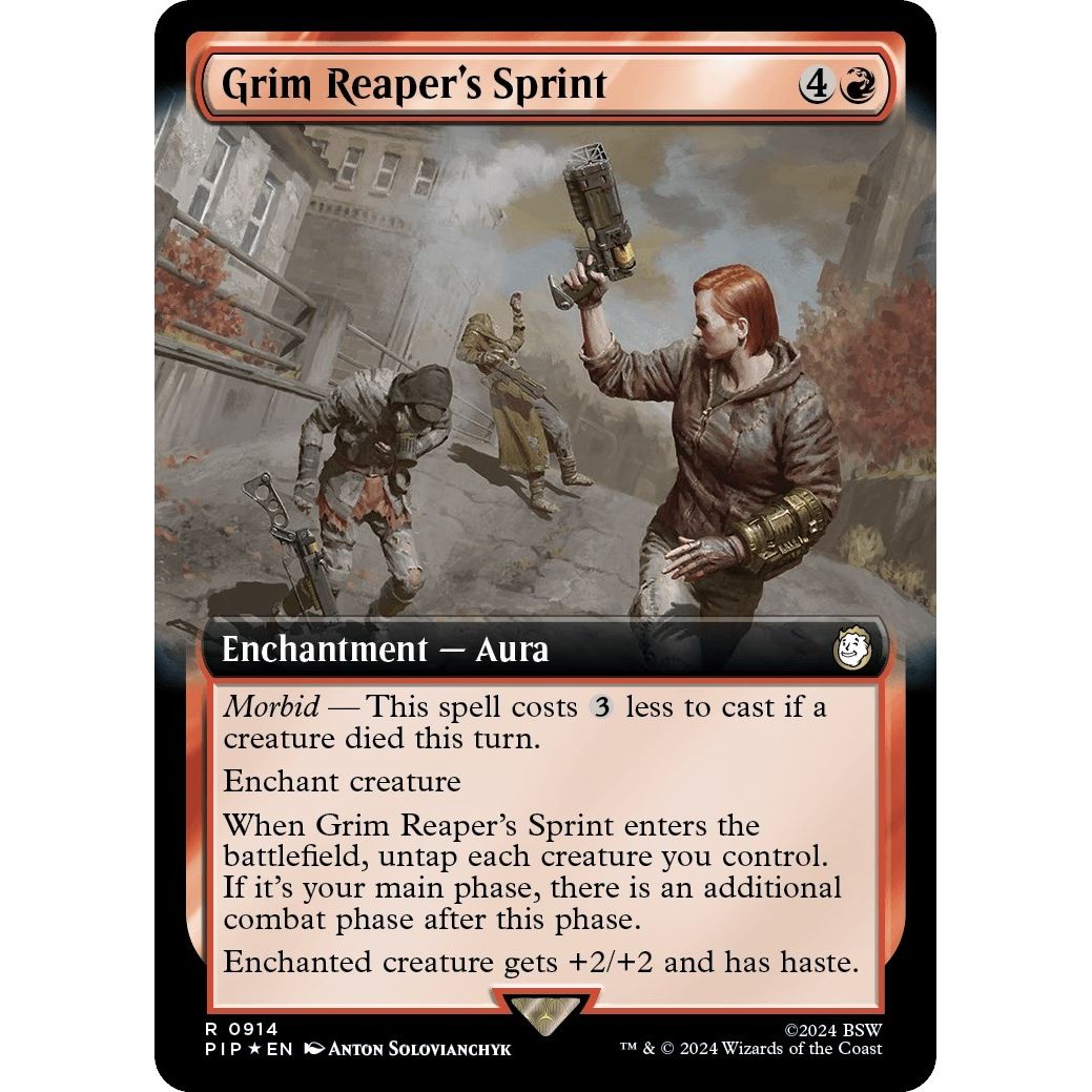 Image for Grim Reaper's Sprint (Extended Art) (Surge Foil) (914) (PIP) - Magic: The Gathering