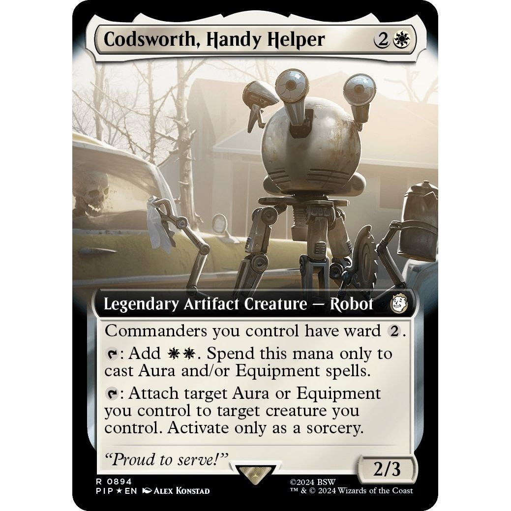 Image for Codsworth, Handy Helper (Extended Art) (Surge Foil) (894) (PIP) - Magic: The Gathering