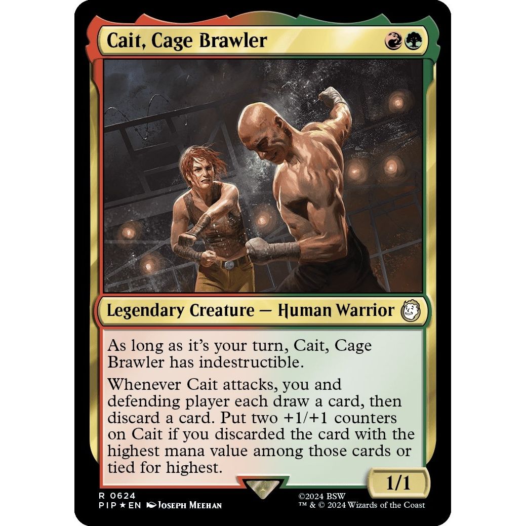 Image for Cait, Cage Brawler (Surge Foil) (624) (PIP) - Magic: The Gathering