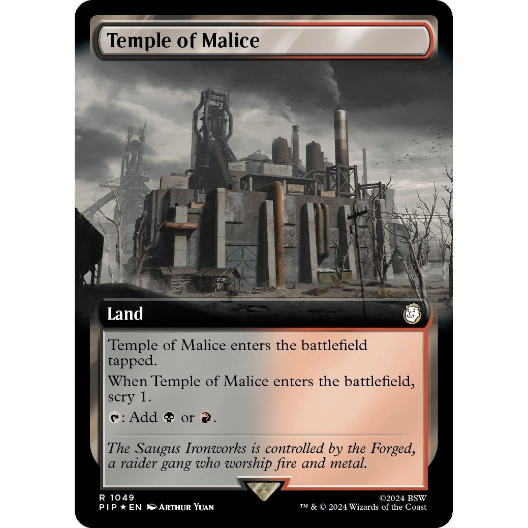 Image for Temple of Malice (Extended Art) (Surge Foil) (1049) (PIP) - Magic: The Gathering