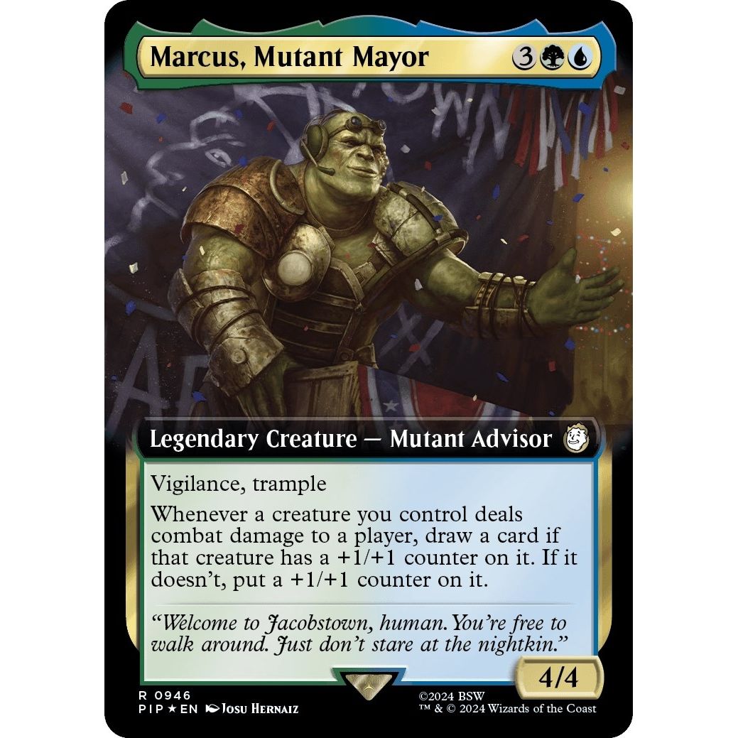 Image for Marcus, Mutant Mayor (Extended Art) (Surge Foil) (946) (PIP) - Magic: The Gathering