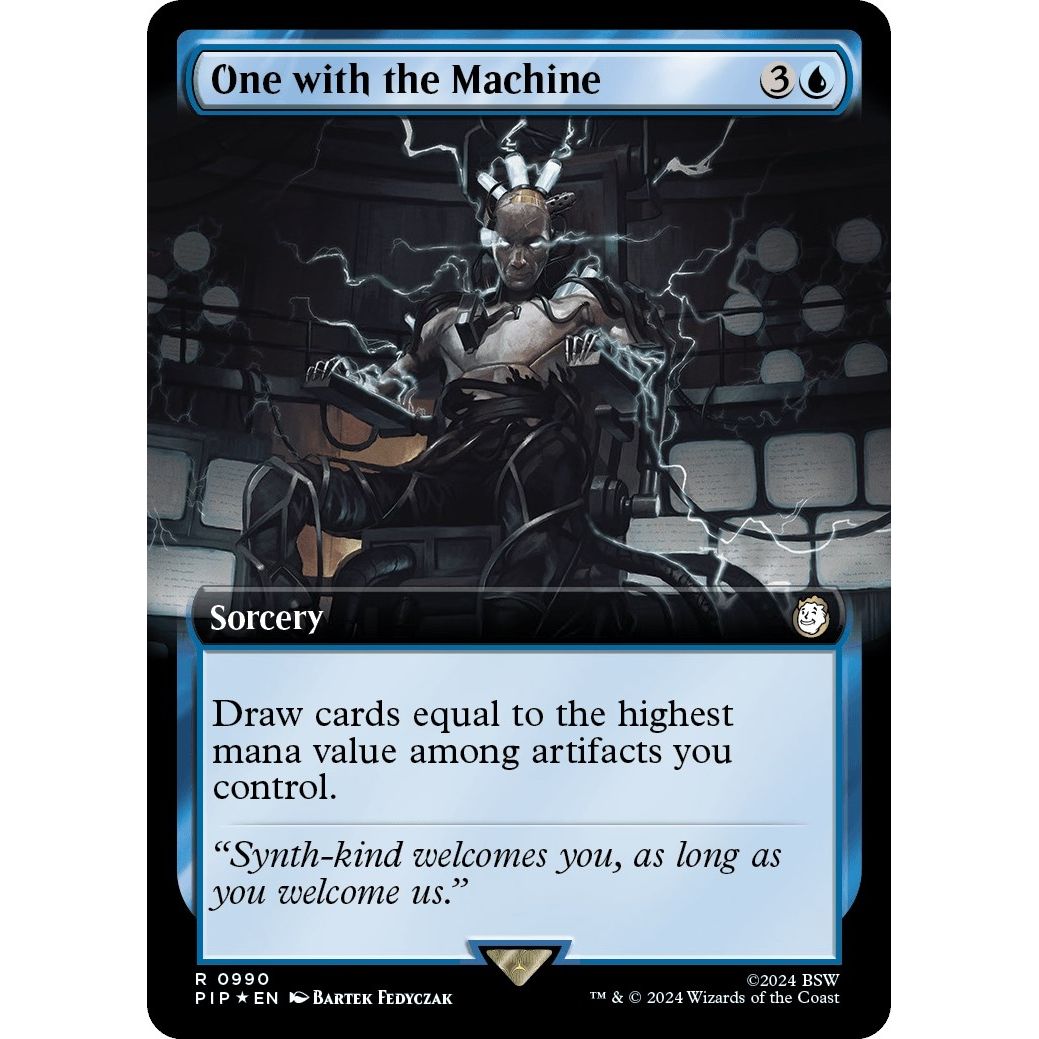 Image for One with the Machine (Extended Art) (Surge Foil) (990) (PIP) - Magic: The Gathering