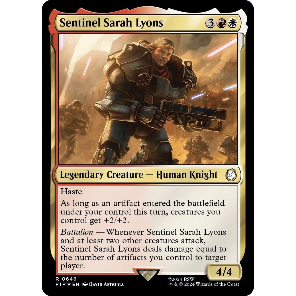 Image for Sentinel Sarah Lyons (Surge Foil) (646) (PIP) - Magic: The Gathering