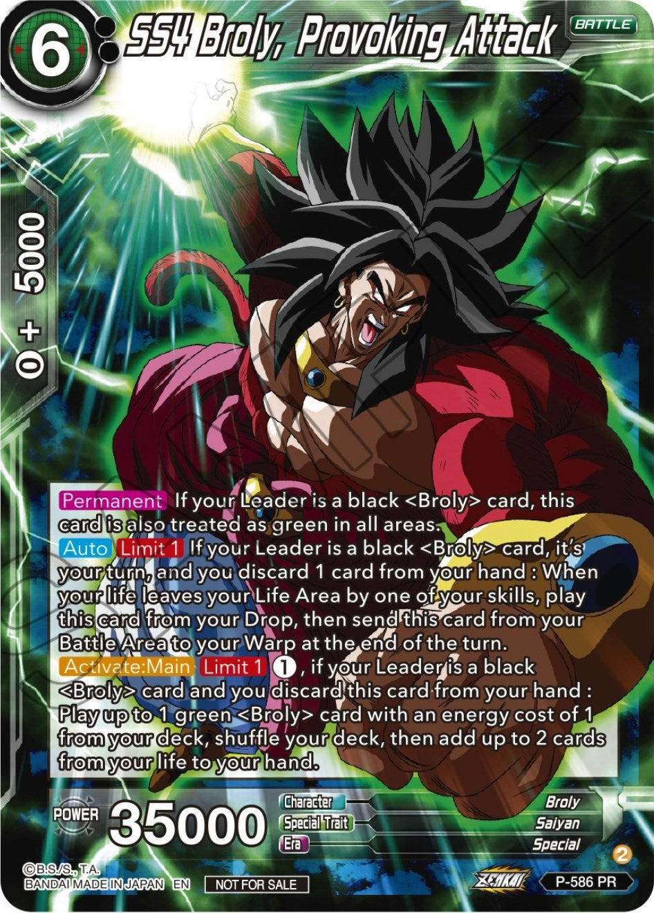 Image for SS4 Broly, Provoking Attack (Zenkai Series Tournament Pack Vol.7) (P-586) (TPR) - Dragon Ball Super: Masters