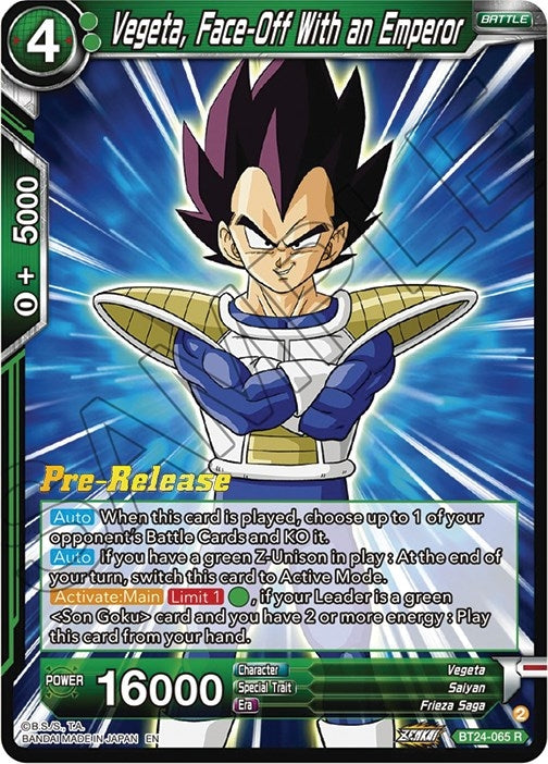 Image for Vegeta, Face-Off With an Emperor (BT24-065) (BT24_PR) - Dragon Ball Super: Masters