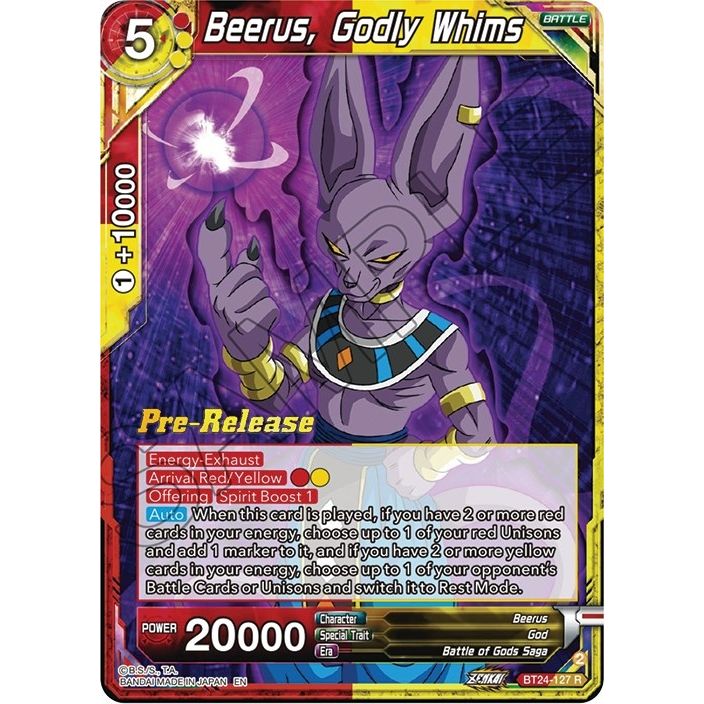 Image for Beerus, Godly Whims (BT24-127) (BT24_PR) - Dragon Ball Super: Masters