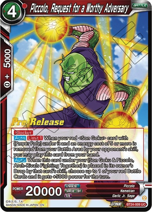 Image for Piccolo, Request for a Worthy Adversary (BT24-009) (BT24_PR) - Dragon Ball Super: Masters