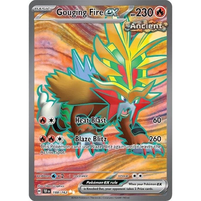Image for Gouging Fire ex (188/162) (TEF) - Pokemon