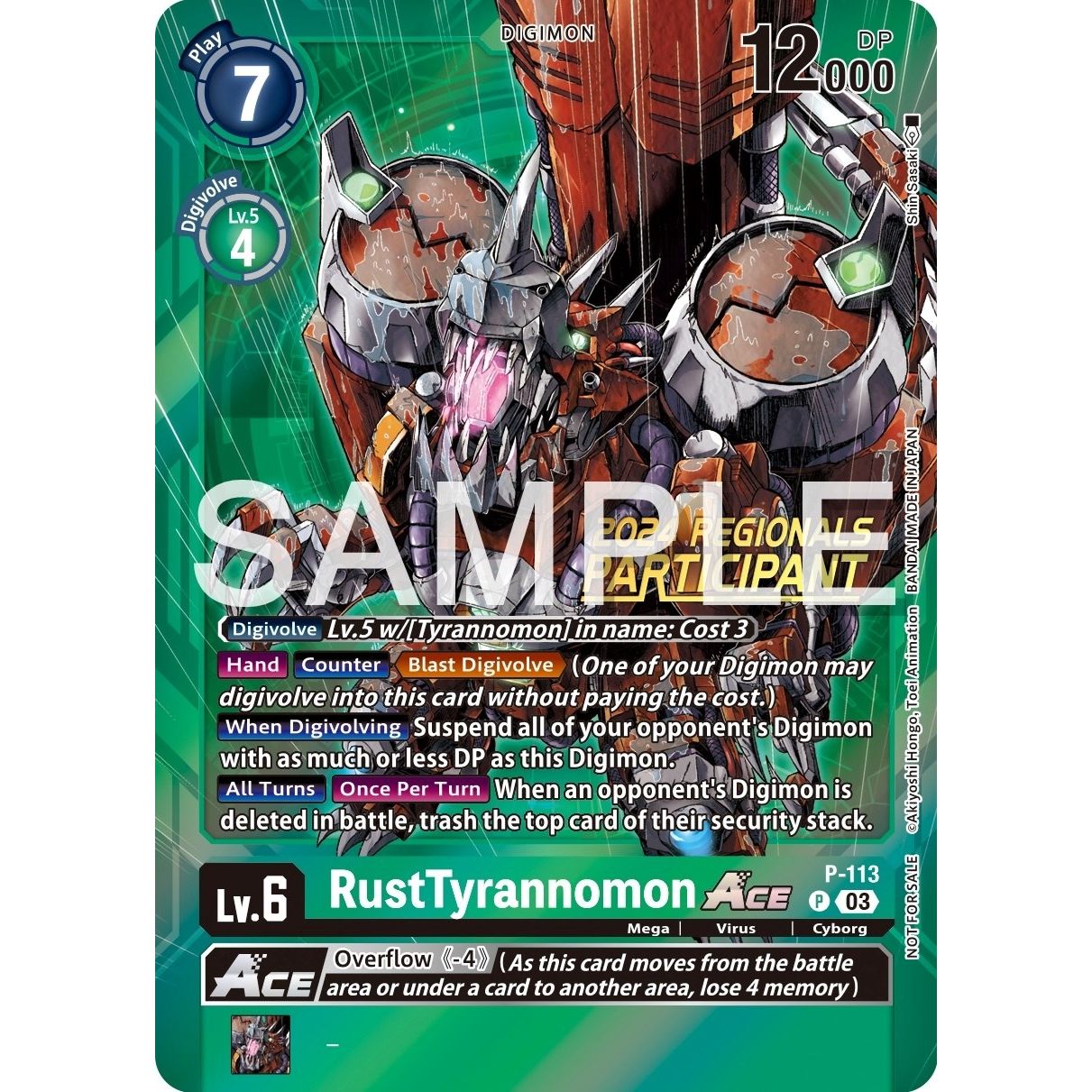 Image for RustTyrannomon ACE - P-113 (2024 Regionals Participant) (P-113 P) (D-PR) - Digimon Card Game