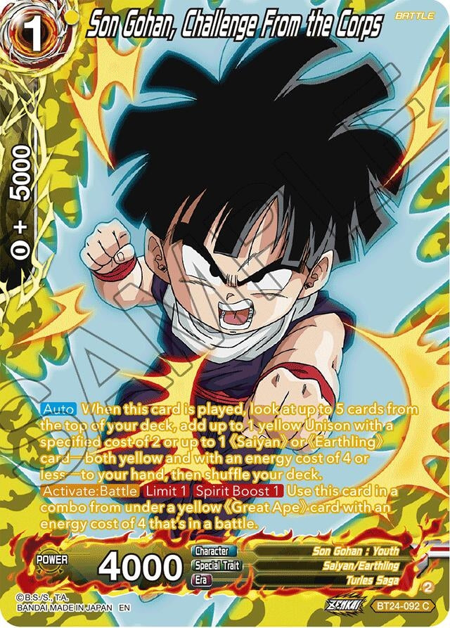 Image for Son Gohan, Challenge From the Corps (Collector Booster Silver) (BT24-092) (BT24) - Dragon Ball Super: Masters