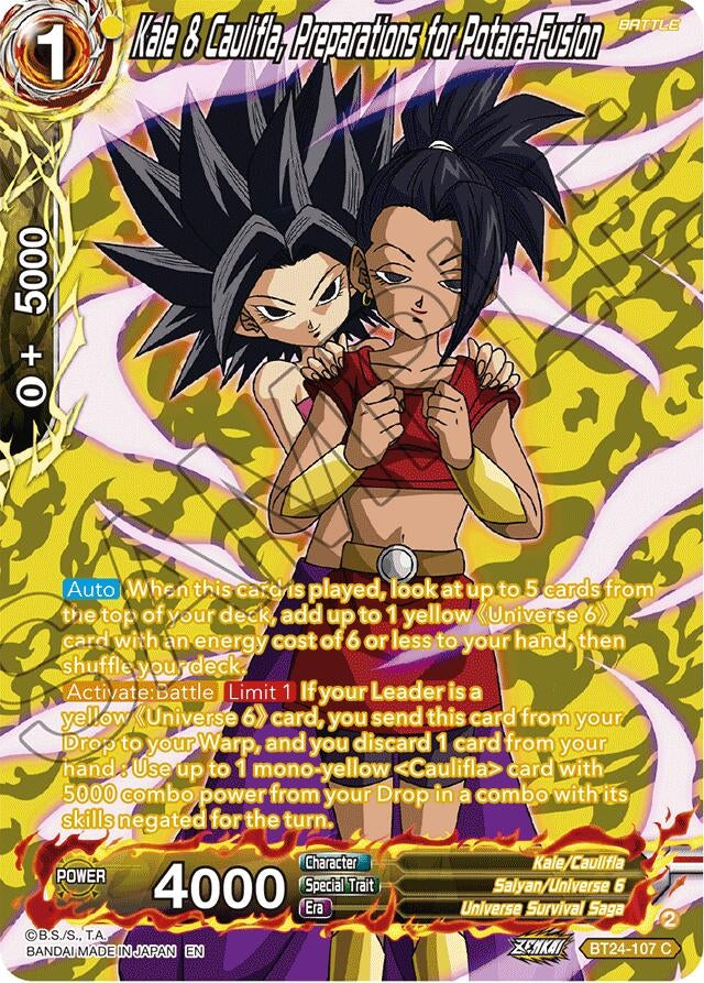 Image for Kale & Caulifla, Preparations for Potara-Fusion (Collector Booster Silver) (BT24-107) (BT24) - Dragon Ball Super: Masters