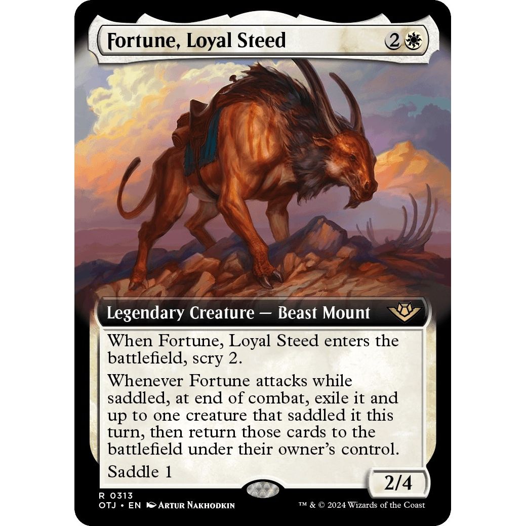 Image for Fortune, Loyal Steed (Extended Art) (313) (OTJ) - Magic: The Gathering