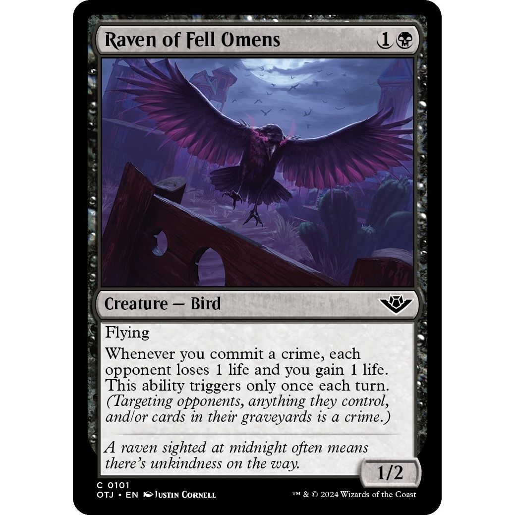 Image for Raven of Fell Omens (101) (OTJ) - Magic: The Gathering
