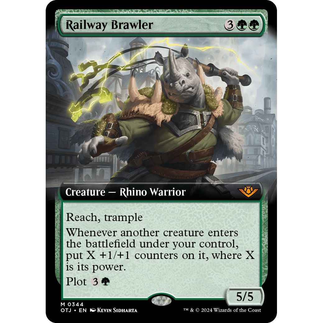 Image for Railway Brawler (Extended Art) (344) (OTJ) - Magic: The Gathering