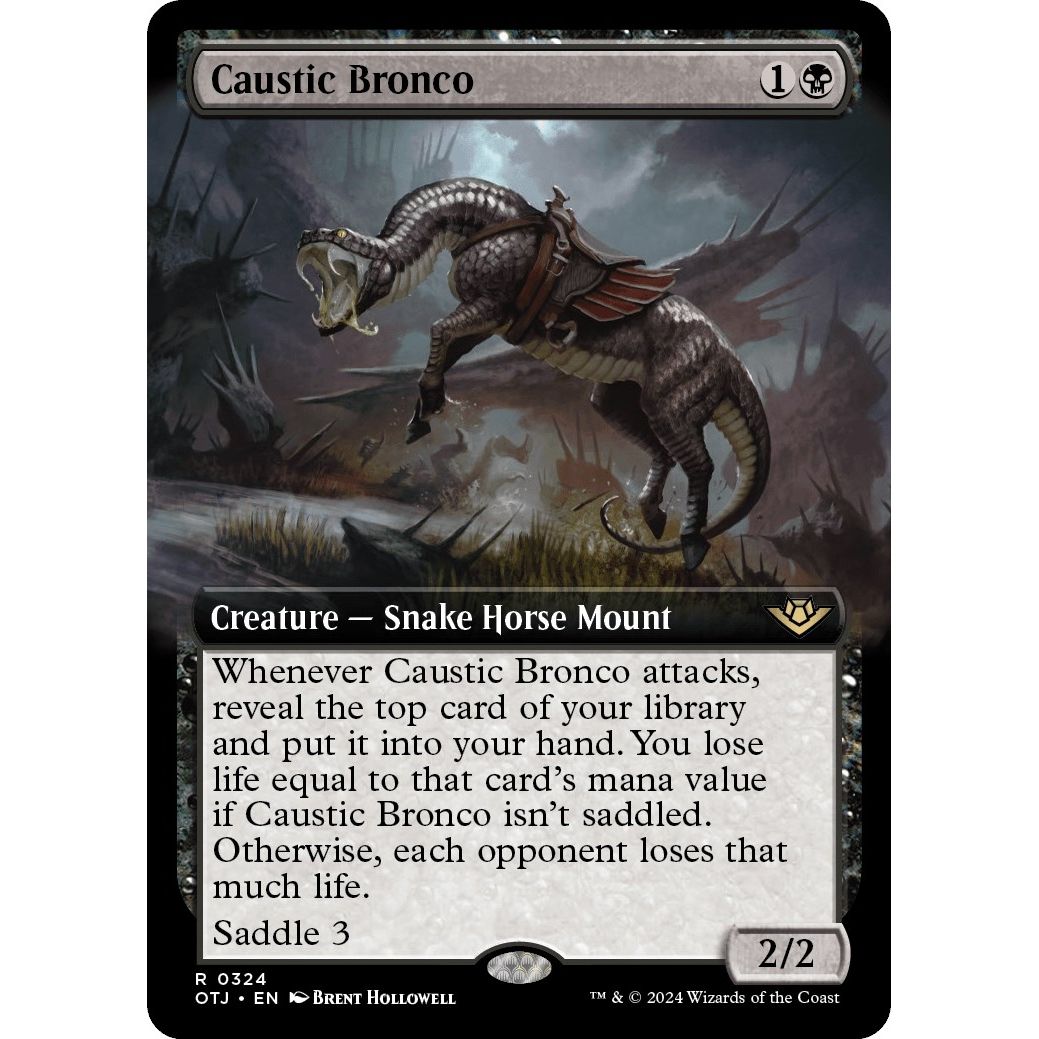 Image for Caustic Bronco (Extended Art) (324) (OTJ) - Magic: The Gathering