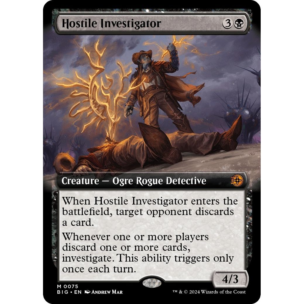 Image for Hostile Investigator (Extended Art) (75) (BIG) - Magic: The Gathering