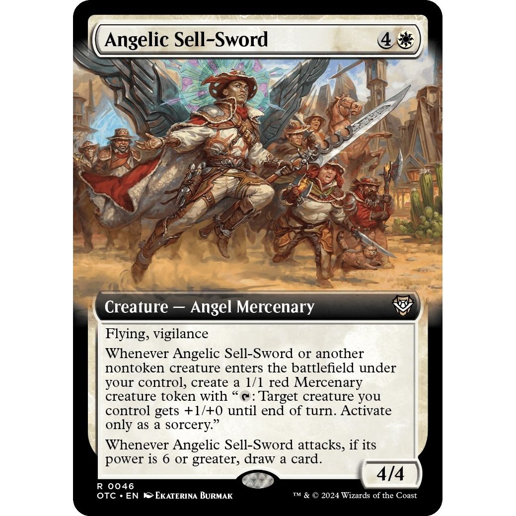 Image for Angelic Sell-Sword (Extended Art) (46) (OTC) - Magic: The Gathering