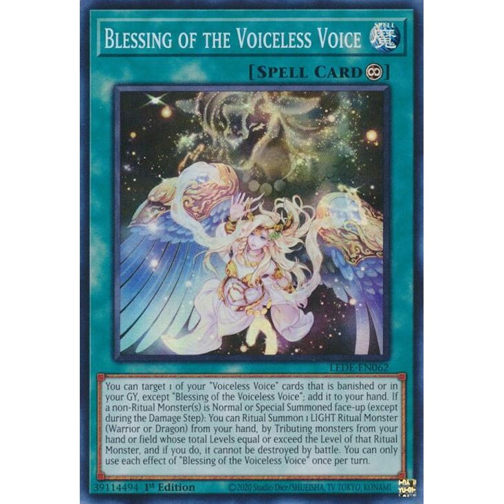Image for Blessing of the Voiceless Voice (LEDE-EN062) (LEDE) - YuGiOh