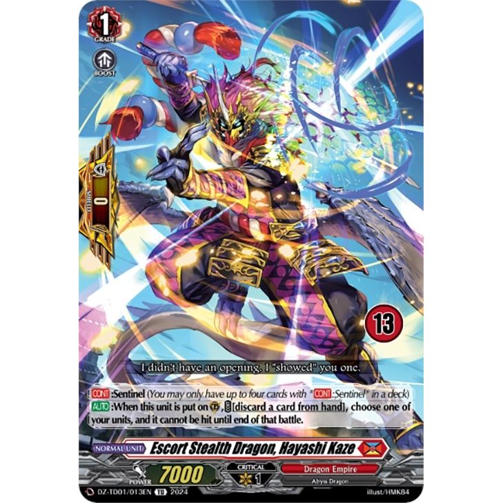 Image for Escort Stealth Dragon, Hayashi Kaze (13) (DZ-TD01/013EN) (DZ-TD01) - Cardfight Vanguard