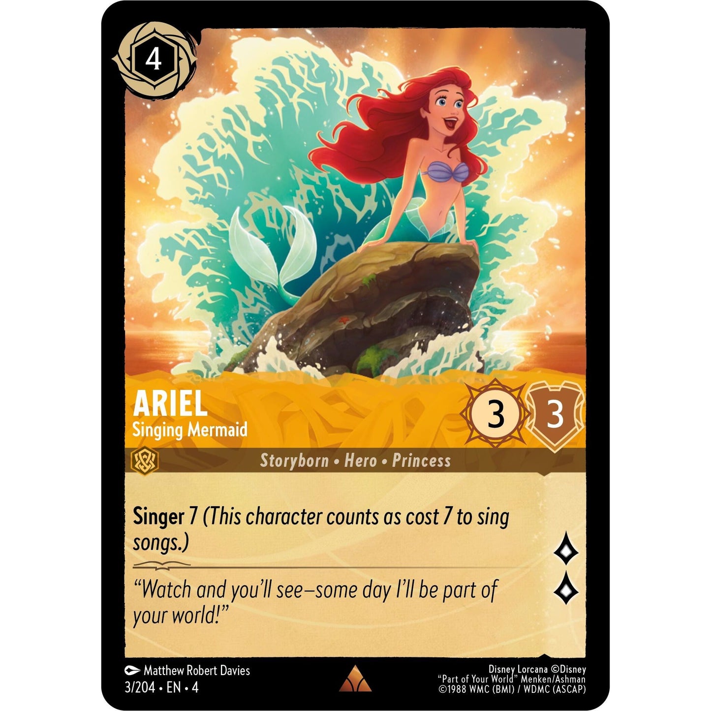 Image for Ariel - Singing Mermaid (3/204) (4) - Disney Lorcana