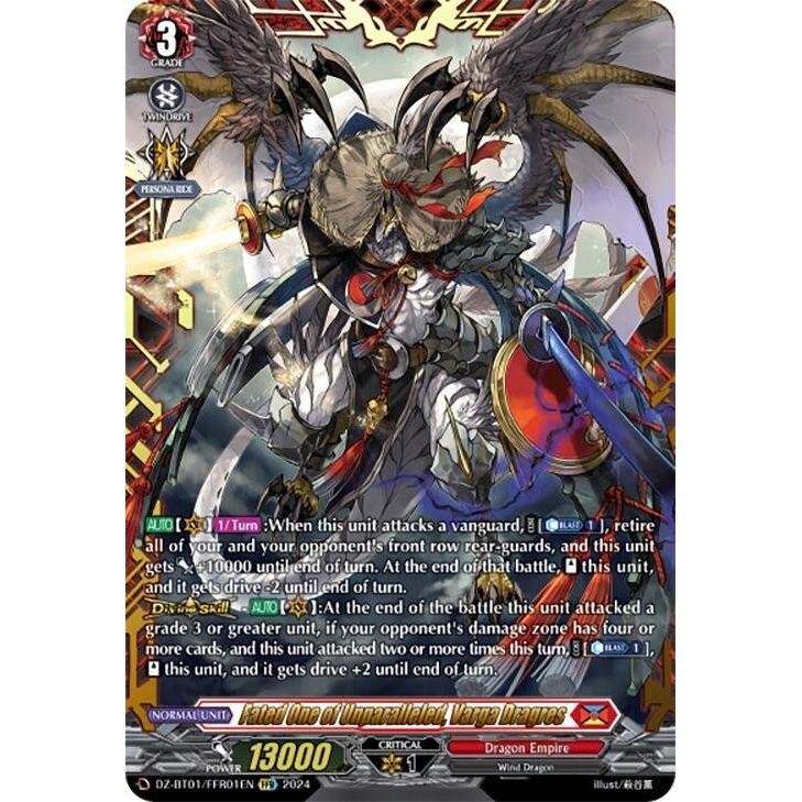 Image for Fated One of Unparalleled, Varga Dragres (FFR) (DZ-BT01/FFR01EN) (DZ-BT01) - Cardfight Vanguard