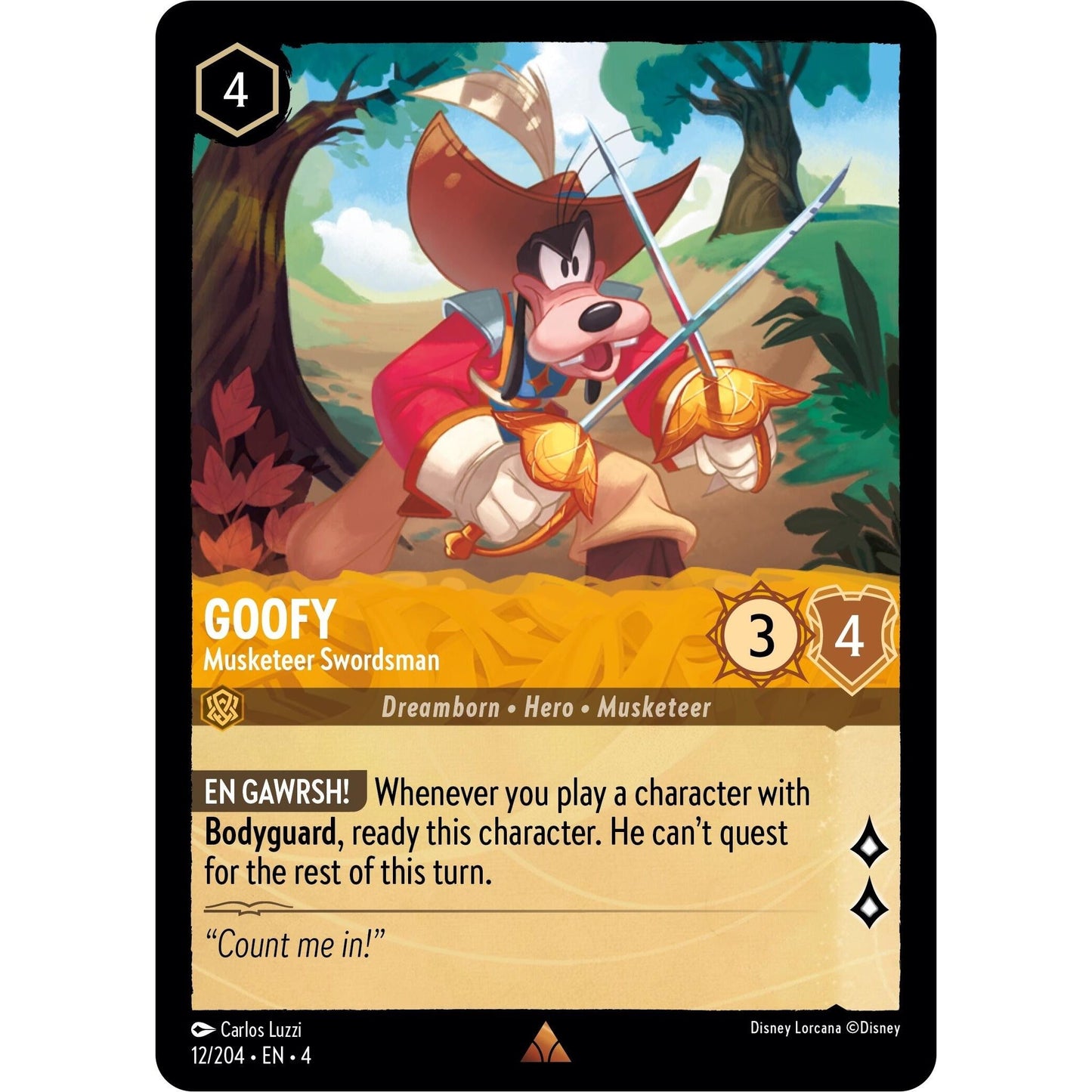 Image for Goofy - Musketeer Swordsman (12/204) (4) - Disney Lorcana