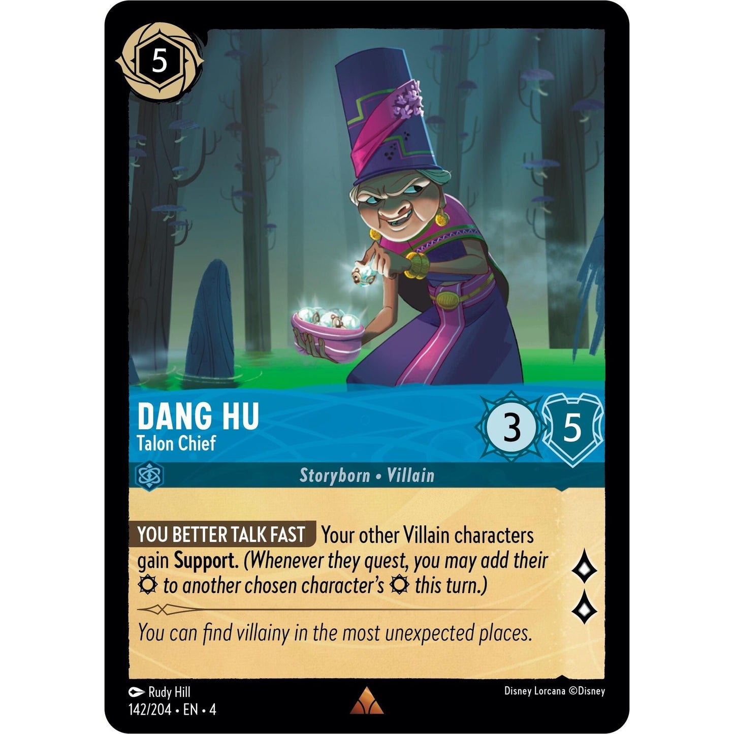Image for Dang Hu - Talon Chief (142/204) (4) - Disney Lorcana