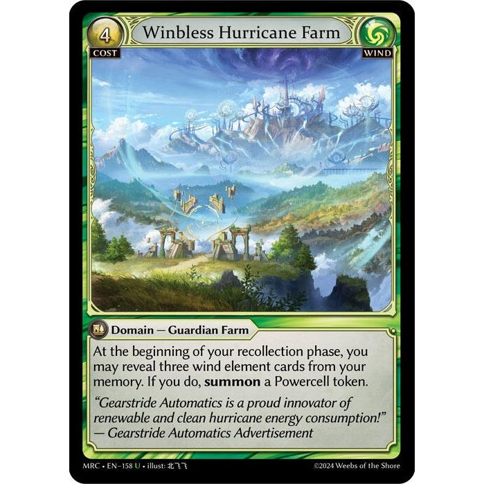 Image for Winbless Hurricane Farm (158) (MRC) - Grand Archive TCG