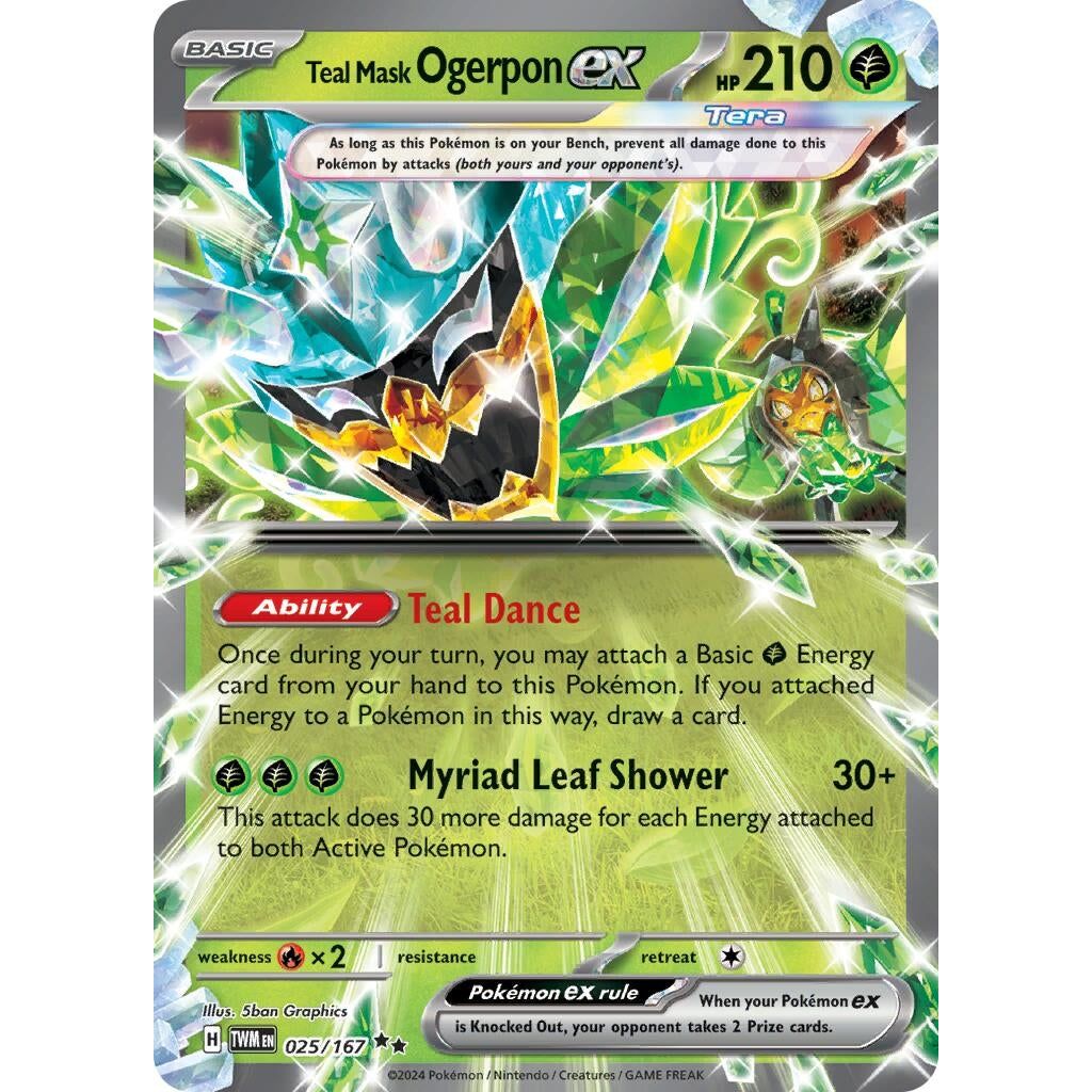 Image for Teal Mask Ogerpon ex (025/167) (TWM) - Pokemon