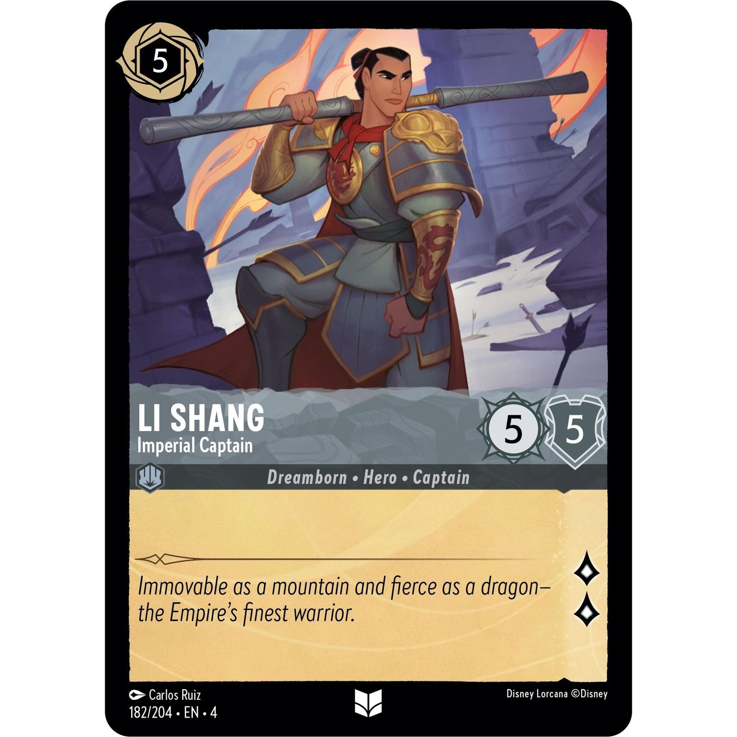 Image for Li Shang - Imperial Captain (182/204) (4) - Disney Lorcana