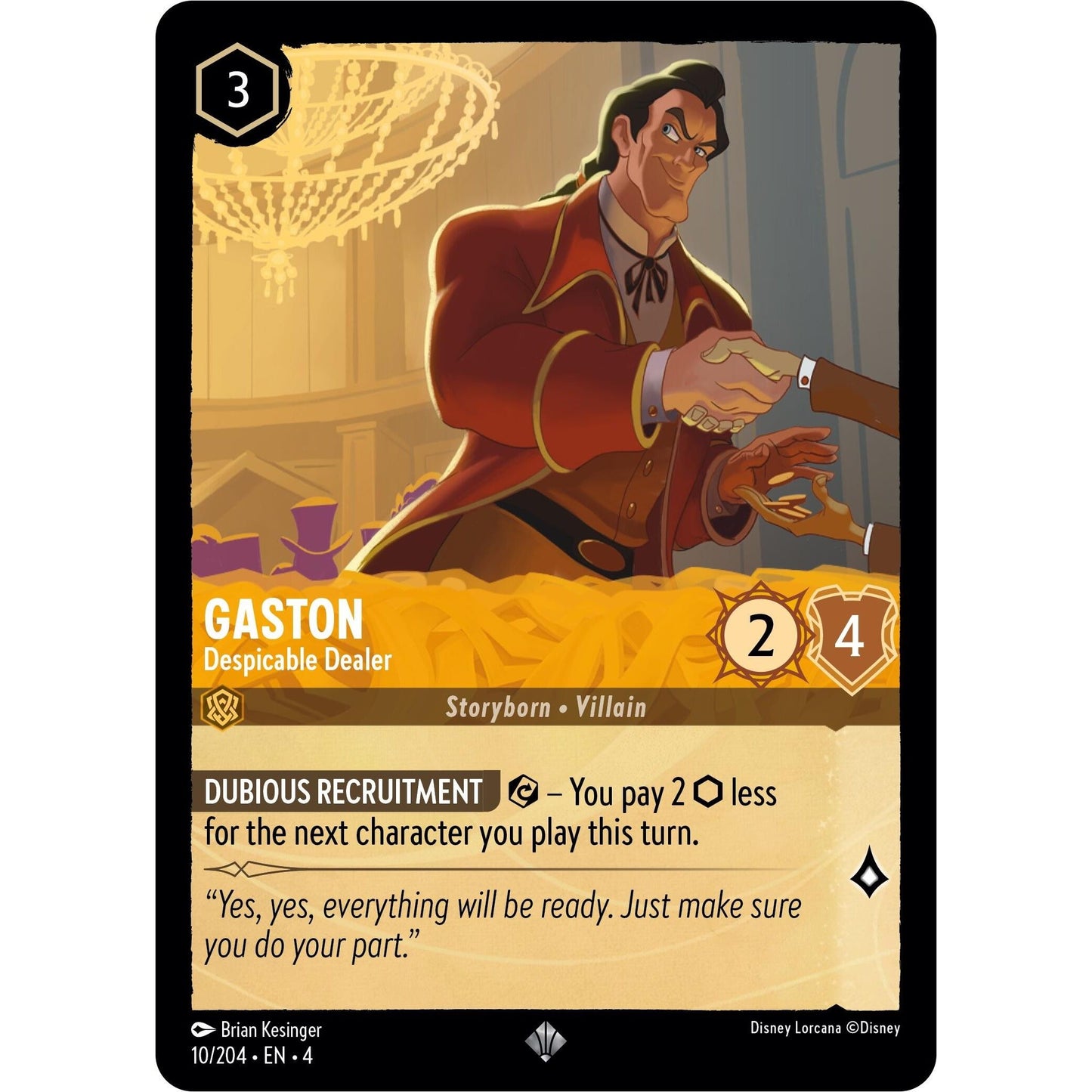 Image for Gaston - Despicable Dealer (10/204) (4) - Disney Lorcana
