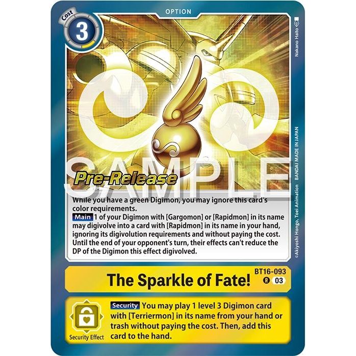 Image for The Sparkle of Fate! (BT16-093 R) (BT16_PR) - Digimon Card Game