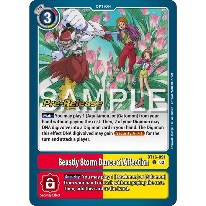 Image for Beastly Storm Dance of Affection (BT16-091 U) (BT16_PR) - Digimon Card Game