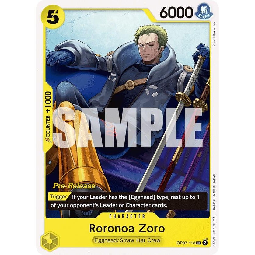 Image for Roronoa Zoro (113) (OP07-113) (OP07 PRE) - One Piece Card Game