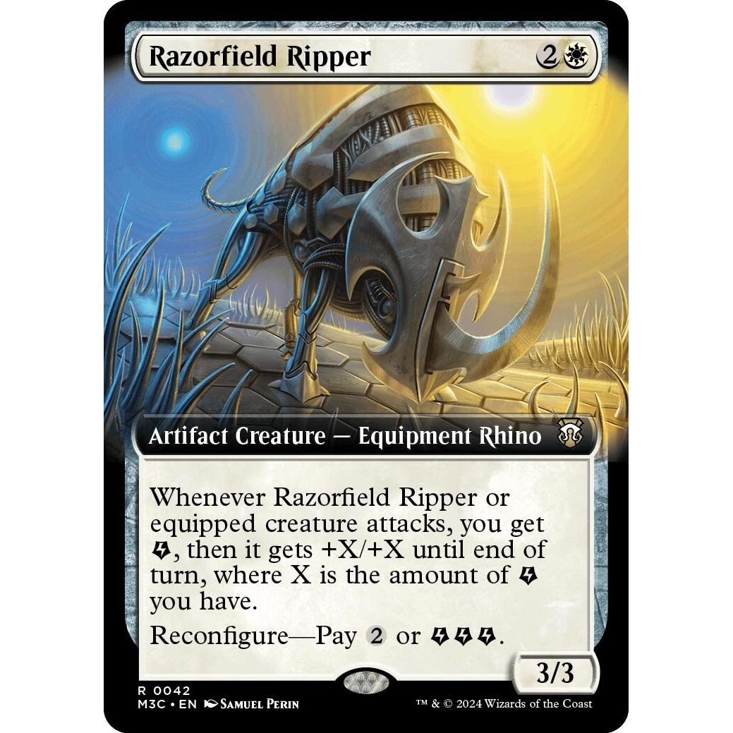 Image for Razorfield Ripper (Extended Art) (Ripple Foil) (42) (M3C) - Magic: The Gathering